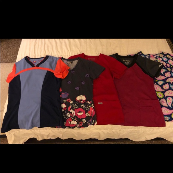 Grey's Anatomy Tops - Scrub lot! 10 tops, 7 bottoms, 1 jacket